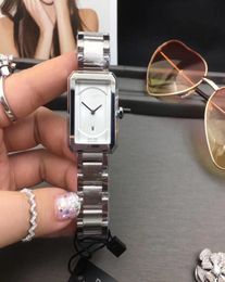Luxe dame Watch Top Brand rechthoek wijzerplaat Volledige roestvrijstalen band Gold Watches Fashion horloges voor dames Valentine039S Day P6930123
