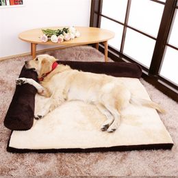 Luxe Grand Chien Lit Canapé Chien Chat Pet Coussin Pour Grands Chiens Nid Lavable Chat Teddy Chiot Mat Chenil Carré Oreiller Pet House 201225