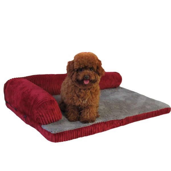 Luxe Grand Chien Lit Canapé Chien Chat Pet Coussin Pour Grands Chiens Nid Lavable Chat Teddy Chiot Mat Chenil Carré Oreiller Pet House LJ201203