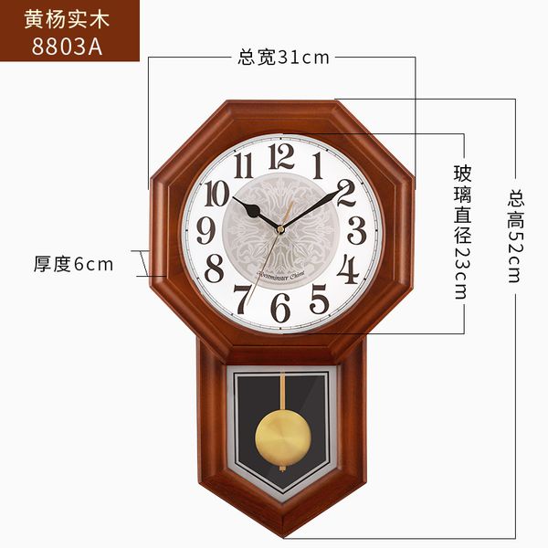 Luxury grande horloge murale en bois vintage 3d pendule horloge murale Mécanisme moderne mécanisme chinois silencieux coucou horloge de maison décoration intérieure