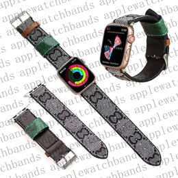 Bracelet de montre Apple en cuir de luxe Bracelet iWatch pour Apple Watch Ultra Series 8 3 4 5 6 7 9 SE Bracelet de montre 38 mm 44 mm 45 mm 49 mm 40 mm 41 mm 42 mm Bracelets intelligents de marque