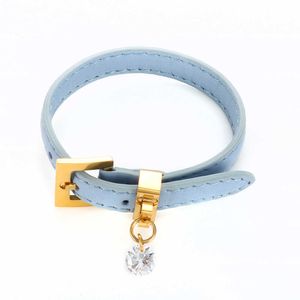 Luxe lederen armband voor vrouwen mannen verstelbare armband horloge riem polsband met 8mm strass vrouwelijke mannelijke sieraden Q0717