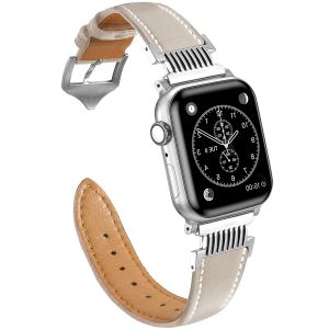 Bracelet en cuir de luxe pour Apple Watch9 série 41mm 45mm 38 40mm, décoration en métal pour femmes, Bracelet de poignet 49mm