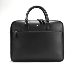 Misportelle en cuir de luxe pour hommes Sac d'ordinateur de couleur unie de grande capacité, sac d'ordinateur portable sac d'emballage d'emballage original sac à main sac à glissière de haute qualité