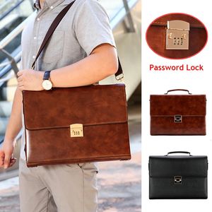 Compèdes de disques en cuir de luxe pour le cahier de bureau des hommes de direction masculine 16 pouces sac à main ordinateur portable côté carré crossbody sac 240328