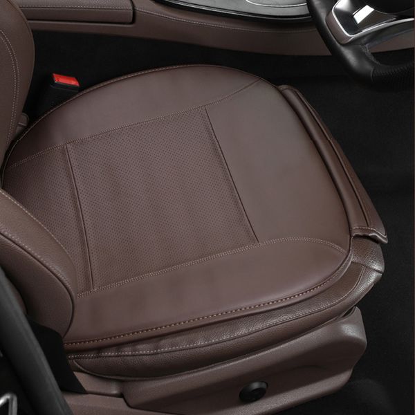 Cojín de asiento de coche de cuero de lujo para el logotipo de la insignia de Mercedes-Benz A e300l glc260 c200 c260l accesorios de clase e almohadilla protectora antideslizante cubierta de productos