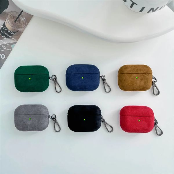 Funda de cuero de lujo para AirPods Pro 2 funda protectora para auriculares terciopelo antigolpes a prueba de caídas sensación sedosa AirPods 3 Airpods Pro 2do con Keychai