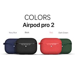 Étuis en cuir de luxe pour Apple Airpods Pro 2 1 3 2022 Étui à la mode en PU Ultra-mince pour écouteurs sans fil Air Pods 3 housses avec porte-clés