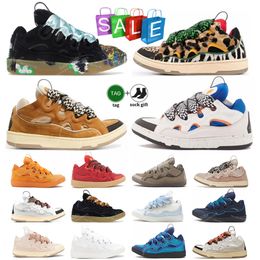 Luxe Lavin Cuir Curb Baskets Designer Chaussures Habillées Pour Hommes Femmes Extraordinaire Sneaker Occasionnel En Caoutchouc De Veau Nappa Plateforme Semelle Hommes Formateurs