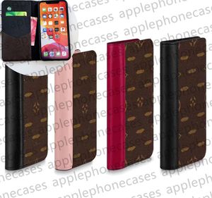 Funda de cuero de lujo para teléfono en folio Funda de diseñador para iPhone Titular de la tarjeta con tapa para Apple iPhone 15 14 13 12 11 Pro Max 14Plus 14promax Xs XR 7P 8 Marca Cartera Ranura para tarjeta Cubierta móvil