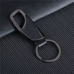 Luxe en cuir hommes porte-clés noir fermoir créatif bricolage porte-clés porte-clés de voiture pour hommes