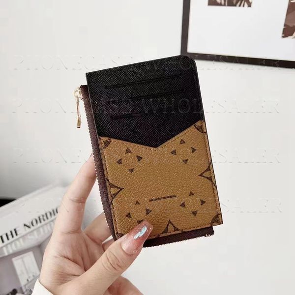 Cuir de luxe ROMY L Porte-cartes Couverture Bus Bank Credit Cases Mini Portefeuille Salut Qualité Voyage Cuir ID Titulaire Porte-monnaie Avec Logo Boîte Homme Femme 13.5x8.5CM