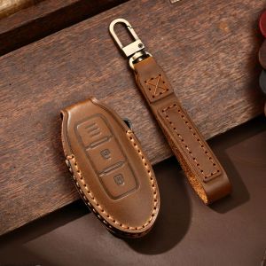 Luxe lederen smart key case cover sleutelhanger fob voor Nissan Bluebird Sylphy Teana X Trail Tiida auto-accessoires houder sleutelhanger