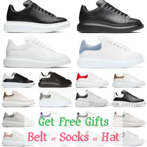 Baskets en cuir de luxe pour hommes et femmes - Chaussures décontractées à plateforme à lacets en finition en daim velours blanc noir