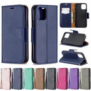 Étui portefeuille de luxe en cuir pour iphone, pour modèles 14, 13, 12, 11 Pro Max, XS, XR, 8, 7, 6S Plus, Leechee, Litchi, couteau, Design, fente d'identification, pochette à rabat