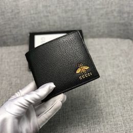 Portefeuille en cuir de luxe hommes porte-carte abeille CC femmes porte-monnaie classique sac de créateur Animalier sac à main H523666