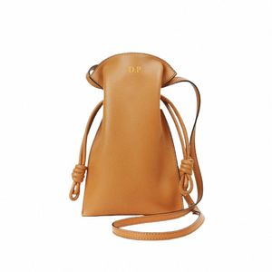 Cuir de luxe Femmes Bandoulière Phe Sac Perslize Lettres Femme Mobile Pochette Hobo Fi Noeuds Cordon d'épaule Sac à main i2E1 #