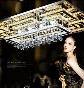 Luxe LED-armaturen Tekening Crystal Plafond Licht Living Plafondlamp Moderne Verlichting Slaapkamer LED Crystal Lamp Afstandsbediening