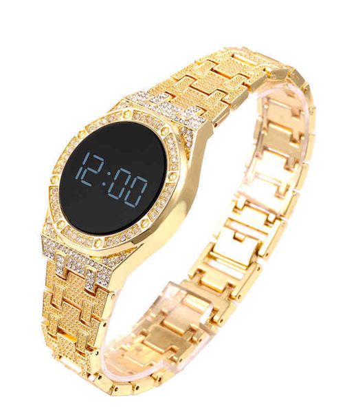 LED de luxe hommes Bracelet magnétique montre or Rose numérique Drs montre pour femmes Quartz montre-Bracelet Ladi horloge relogio feminino