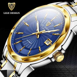 Luxe lige heren horloges creatieve word-vormige wijzer mode mechanische horloge mannen wolfraamstaal 100 m waterdicht sport horloge 210527