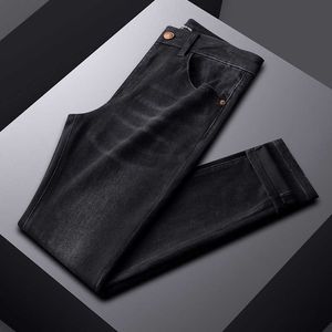 Jeans légers de luxe pour hommes haut de gamme haut de gamme pantalon long élastique décontracté élastique automne et hiver polyvalent slim ajustement