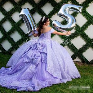 Luxe Lila Lavendel Quinceanera Jurken Plus Size Fulllace Sixteen Verjaardagsfeestje Dess Elegant Vestido De 15 Anos Fifteen Xv Jurk Debutante Sweet 16 Jurk 2024