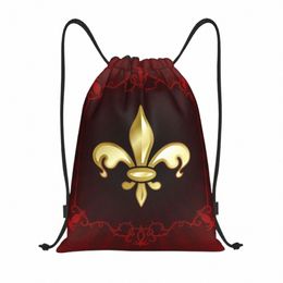 Luxe Lily Fr Fleur-De-Lys Sac à cordon Portable Sport Gym Sackpack Fleur De Lis Lily Fr Shop Sacs à dos t3An #