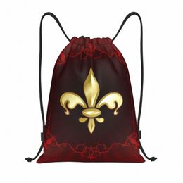 Lujo Lily Fr Fleur-De-Lys Bolsa con cordón Deportes portátiles Gimnasio Sackpack Fleur De Lis Lily Fr Shop Mochilas t3An #