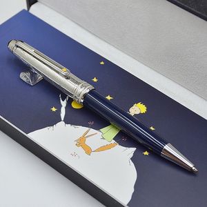 Luxe Petit Prince Bleu et Argent 163 Roller ball pen Stylo à bille Stylo plume bureau papeterie marque Écrire recharge stylo 240105