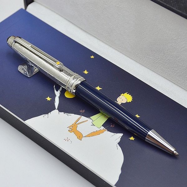 Bolígrafo de lujo Principito Azul y Plata 163 / Bolígrafo / Pluma estilográfica marca de papelería de oficina Escritura bolígrafo de repuesto 240325
