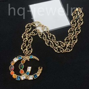 Collier pendentif de luxe avec serrure, Style à la mode, plaqué or, haute chaîne longue, bijoux de créateur, cadeau