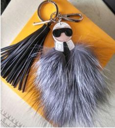 LOXURIE LOGO Y KARL GOLICON RACOON FUR PUMPOM PUMPOM BUGS CHARME KEYCHAIN PLUSH CLÉ CUIR CUIR Tassel Pompom8050551