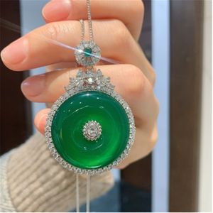 Luxe Lange Lab Emerald Diamond Hanger 925 Sterling Zilveren Partij Bruiloft Hangers Ketting Voor Vrouwen Mannen Engagement Sieraden