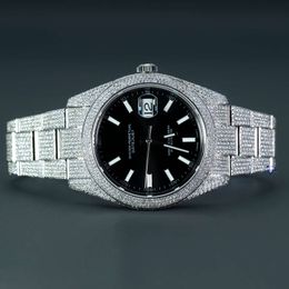 Luxe die er volledig uitziet, bekijk Iced Iced for Men Woman Top vakmanschap uniek en dure Mosang Diamond Watchs voor Hip Hop Industrial Luxueuze 44406