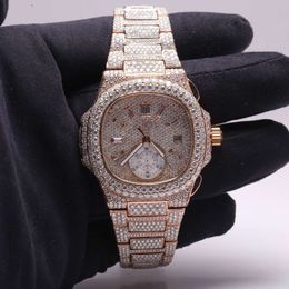 Luxe die er volledig uitziet, bekijk Iced for Men Woman Top vakmanschap uniek en dure Mosang Diamond Watchs voor Hip Hop Industrial Luxueuze 43407