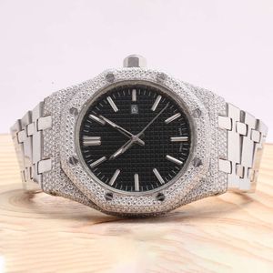 Luxury à la recherche entièrement Iced Out for Men Woman Top Craftsmail Unique et coûteux Mosang Diamond Montres pour Hip Hop Industrial Luxurious 26249