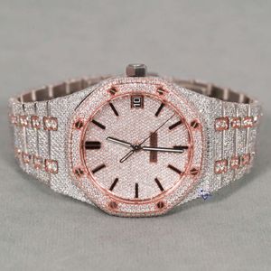 Luxury à la recherche de luxe Regardez Iced Out for Men Woman Top Craftsmail Unique et coûteux Mosang Diamond Montres pour Hip Hop Industrial Luxurious 14192