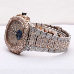 Luxury Llexe Regardez entièrement Iced Out for Men Woman Top Craftsmail Unique et coûteux Mosang Diamond Montres pour Hip Hop Industrial Luxurious 69250