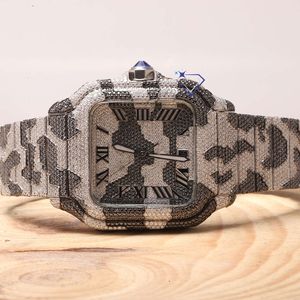 Luxe die er volledig uitziet, bekijk Iced Iced for Men Woman Top vakmanschap uniek en dure Mosang Diamond 1 1 5a horloges voor hiphop industrieel luxueuze 7756