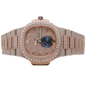 Luxury Looky Regardez entièrement Iced Out for Men Woman Top Craftsmail Unique et cher Mosang Diamond 1 1 5A Montres pour Hip Hop Industrial Luxurious 8350