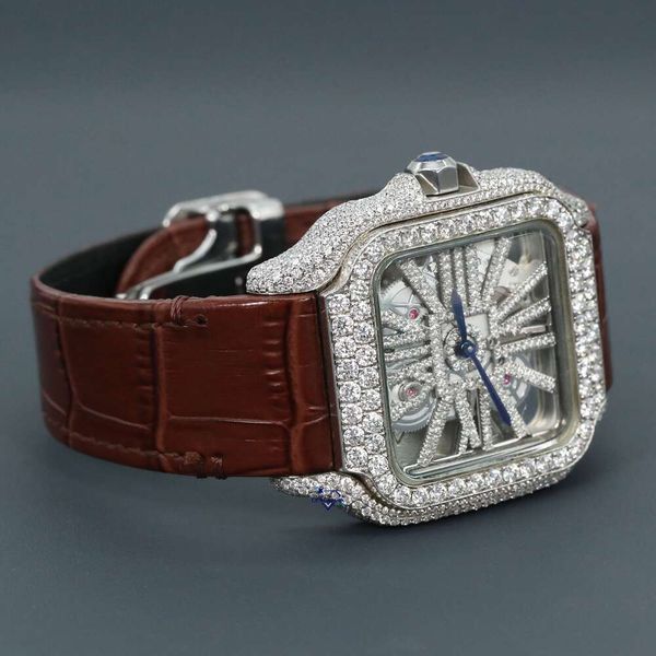 Luxury LEXURY Regardez entièrement Iced Out for Men Woman Top Craftsmail Unique et coûteux Mosang Diamond Montres pour Hip Hop Industrial Luxurious 64875