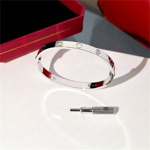 Brazaletes de amor de lujo para hombre pulsera de uñas joyería de moda tornillo diamante brazalete joyería boda compromiso regalo simple mujer hombre pulseras de diseñador