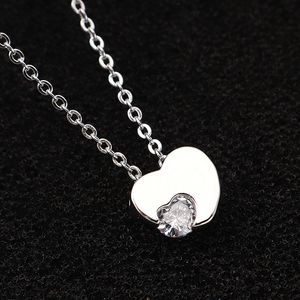 Luxe Love Heart Designer Pendentif Collier Charme élégant Sweet Hearts Classic Ras du Cou Bling Diamant CZ Zircon Femmes chaîne colliers bijoux