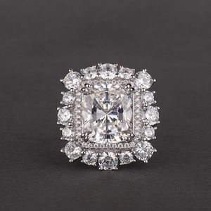 Luxe Liefhebbers 6ct Roze Saffier Diamanten Ring Originele 925 sterling zilveren Engagement Wedding band Ringen voor Vrouwen Sieraden Gift