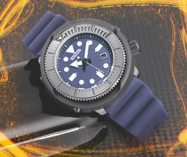 Amantes de lujo Relojes de cuarzo grandes Hombres Cinturón de goma suave Presidente Big Dial Desinger Pulsera de moda Lumious Night Glow Buceo Temporizador Set Auger Racing Cool Watch Regalos