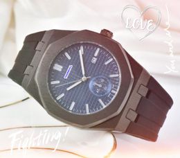 Luxe liefhebbers grote quartz horloges heren roestvrijstalen lederen riem president desinger klok mode armband lijn skelet wijzerplaat waterbestendig horloge Geschenken