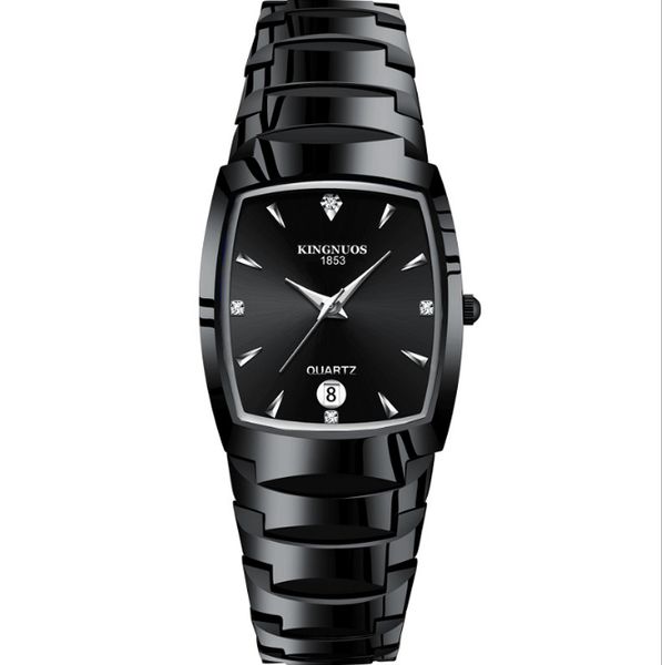 Amantes de lujo Parejas Cuarzo Relojes de diamantes inteligentes 40 mm Dial para hombre 25 mm de diámetro Reloj para mujer Calendario de acero de tungsteno Relojes de pulsera 283k