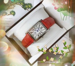 Amoureux de luxe réservoir romain montres à quartz femmes rectangle forme cadran ceinture en cuir véritable mode bracelet en or dames de luxe montre populaire montre de luxe cadeaux