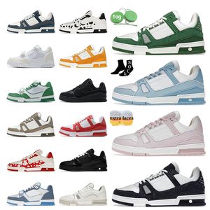 Luxe Low Top Calf Cuir Designer Casual Chaussures Denim Marque Fleurs V Baskets Femmes Hommes Blanc Noir Rose Rouge Vert OG Original Plate-forme Coureurs Baskets De Sport