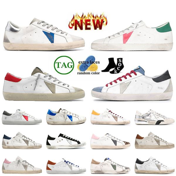 Luxe Bas Femmes Hommes Mocassins En Cuir Plat Designer Casual Surperstar Chaussures En Gros Ne Arrêtez Jamais Oreaming Star Plateforme Baskets Dorées Do-old Dirty Baskets